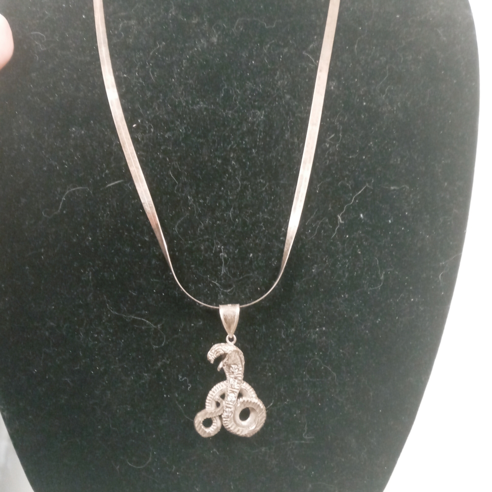 Vintage Sterling Silver Cobra Necklace